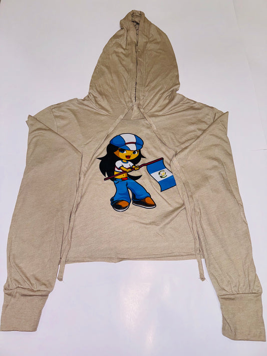 Triblend Cropped Long Sleeve Hoodie