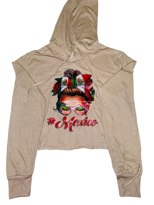 Triblend Cropped Long Sleeve Hoodie