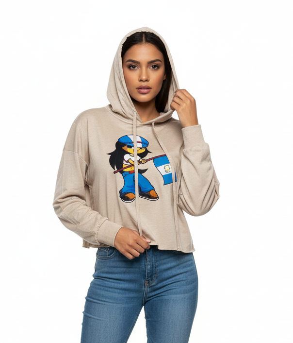 Triblend Cropped Long Sleeve Hoodie