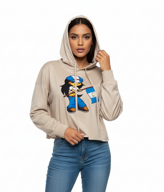 Triblend Cropped Long Sleeve Hoodie